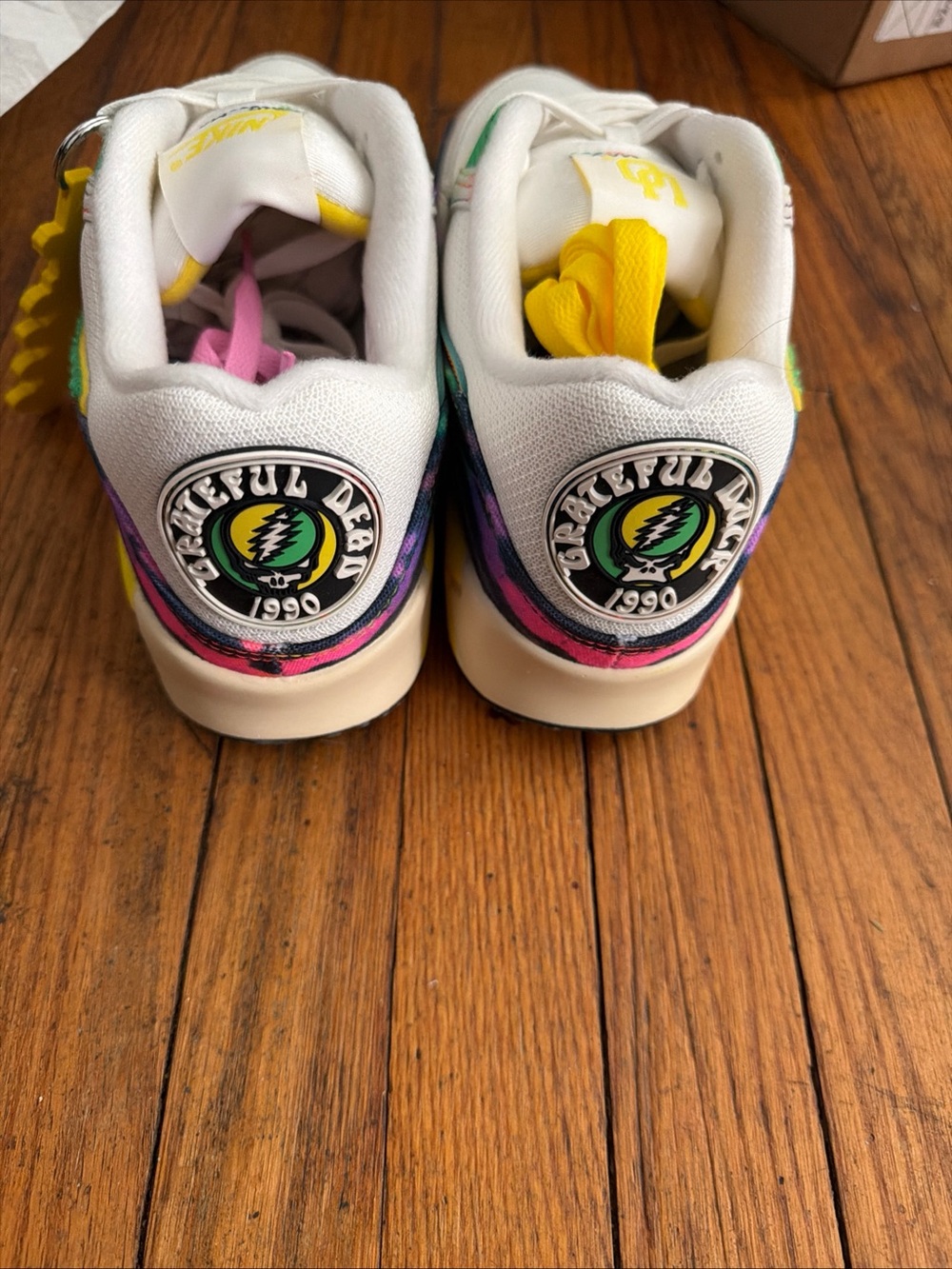 Nike Air Max 95 Grateful Dead Sneakers - White/Yellow/Green/Purple/Pink - Picture 7 of 11